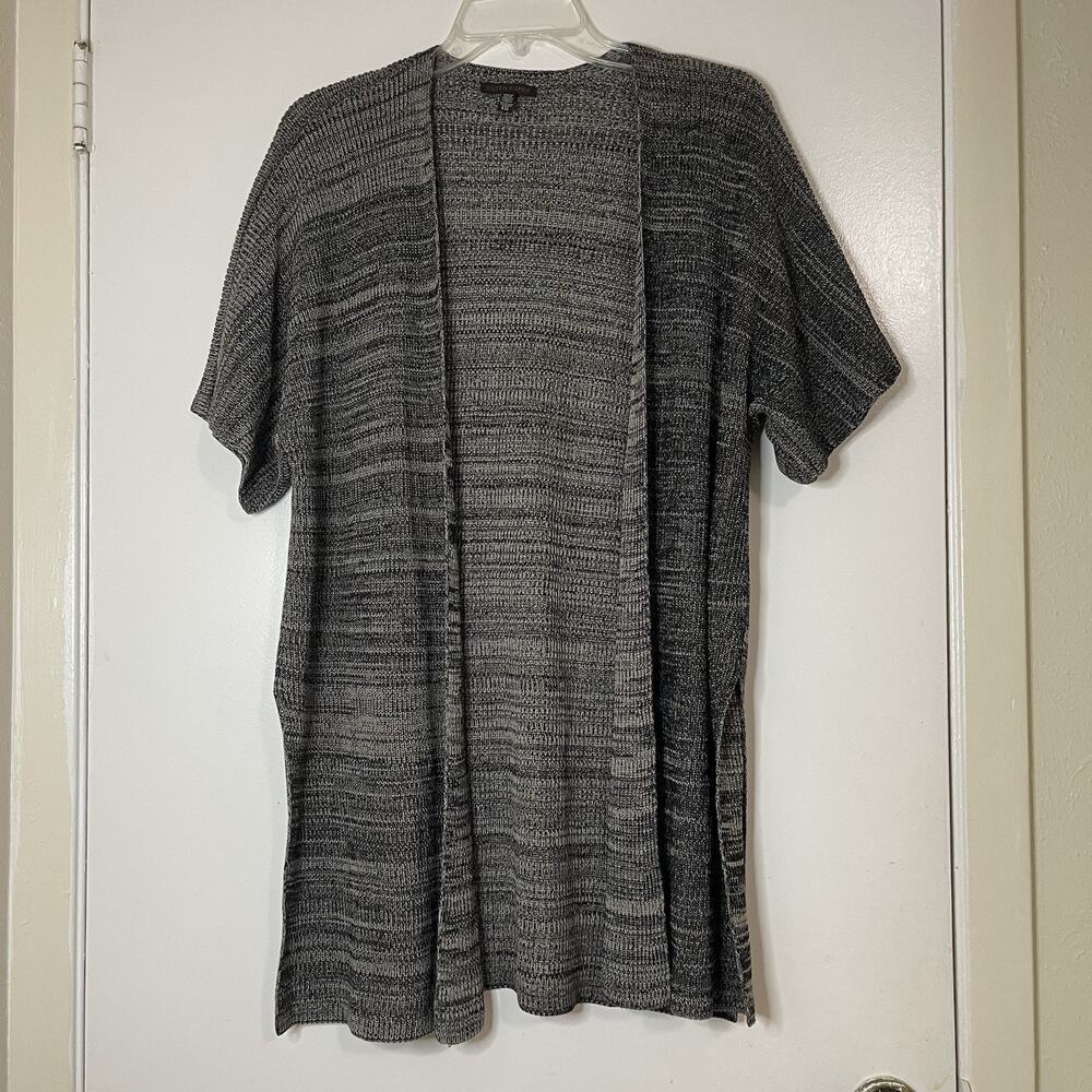 Eileen Fisher Short sleeve open front gray sweater cardigan S/M